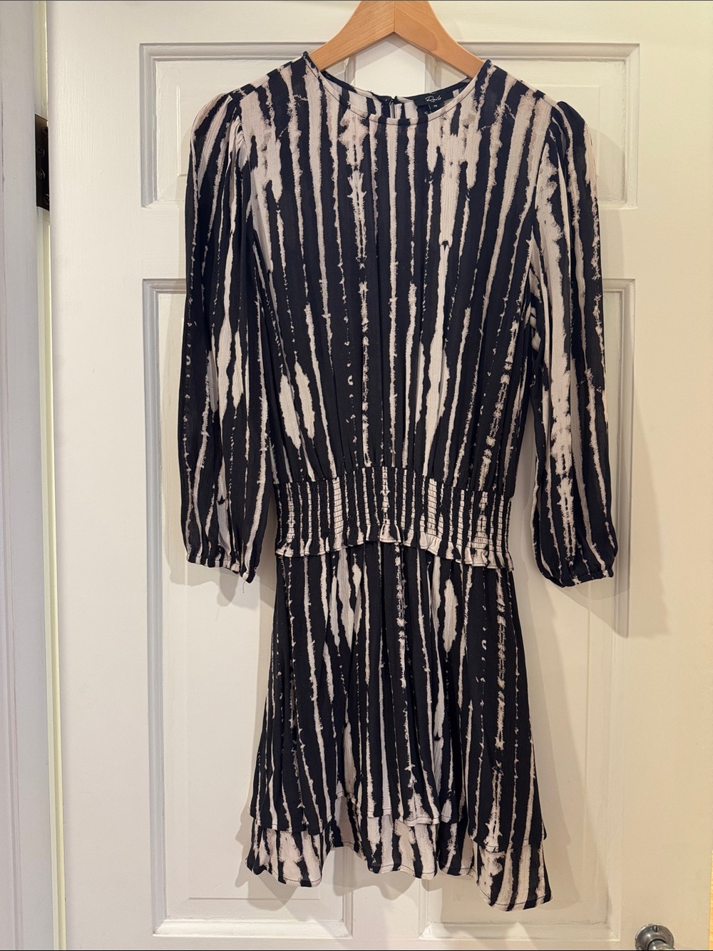 Rails Black and White Tie-Dye Long Sleeve Dress women’s XS